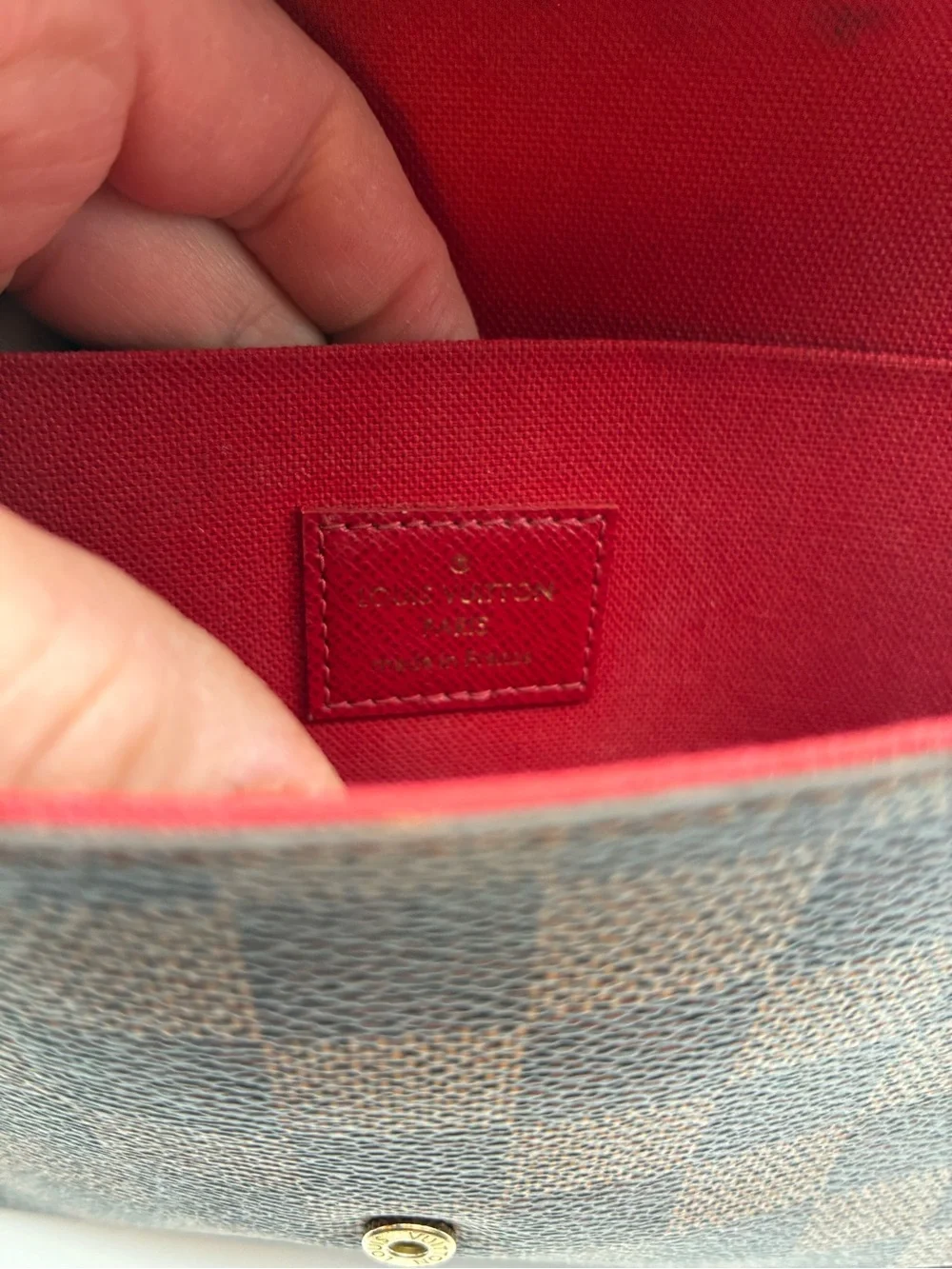 Louis Vuitton damier ebene felicie pochette crossbody bag with LV strap